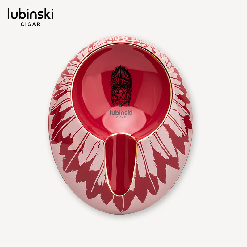 COLIBRI烟具店LUBINSKI鲁宾斯基单人位陶瓷彩绘雪茄烟灰缸 绿色