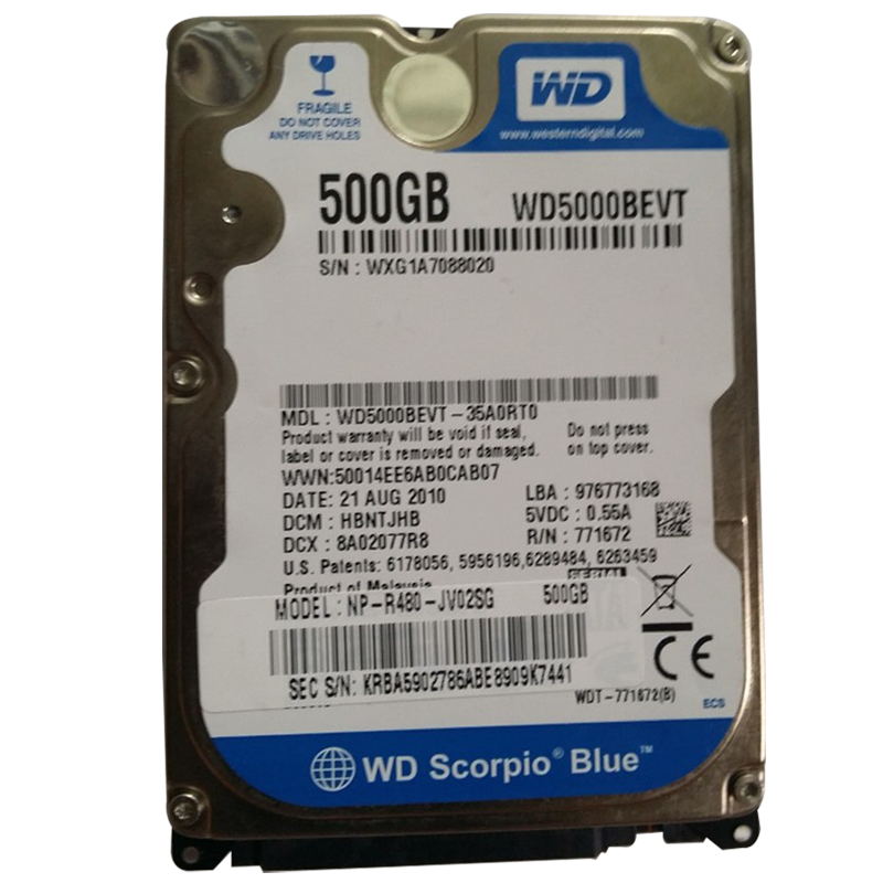 5寸500g笔记本硬盘wd5000bpvt老式机械串口