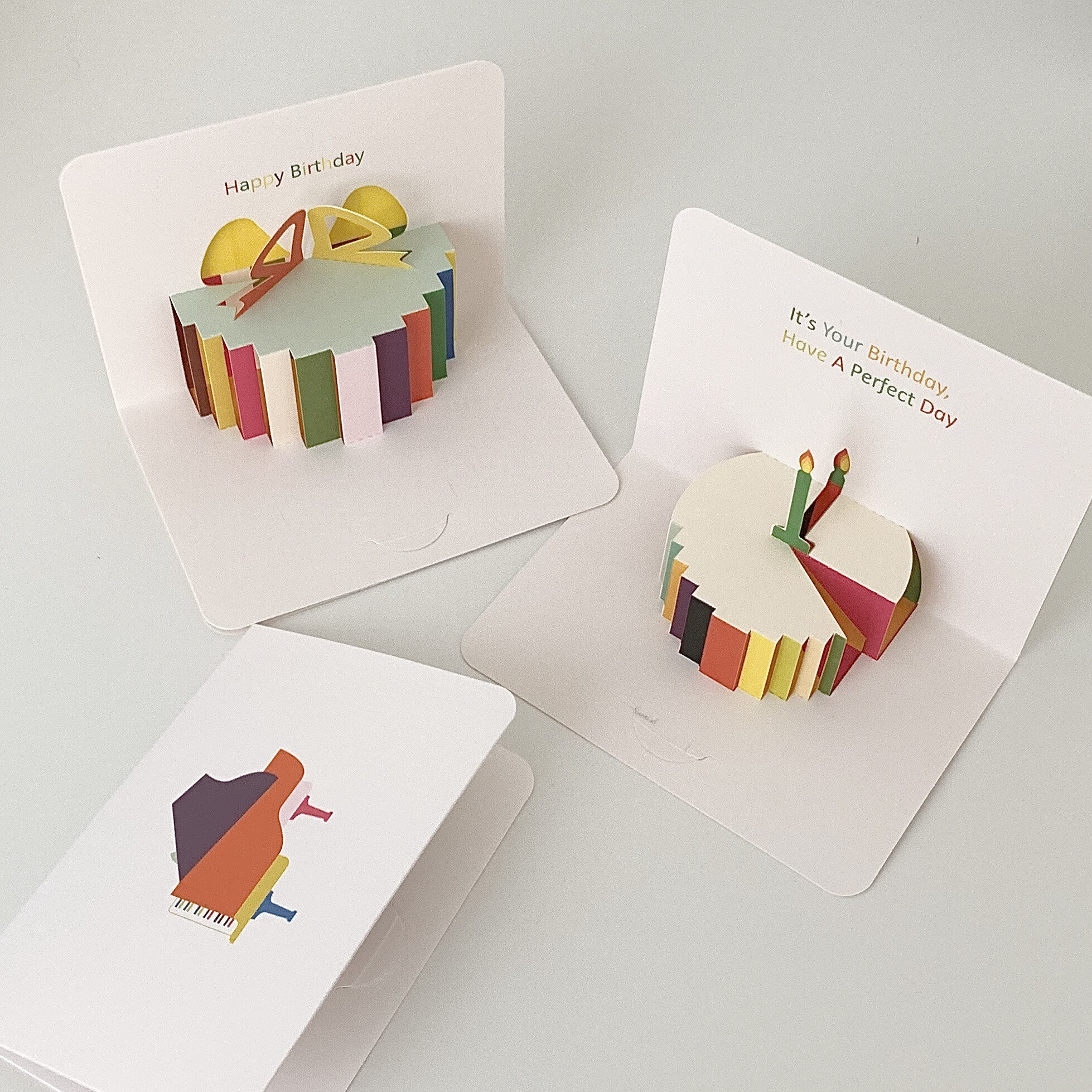 abdt可可爱爱"立体生日小贺卡"祝福卡片留言卡diy少女心礼物卡 立体