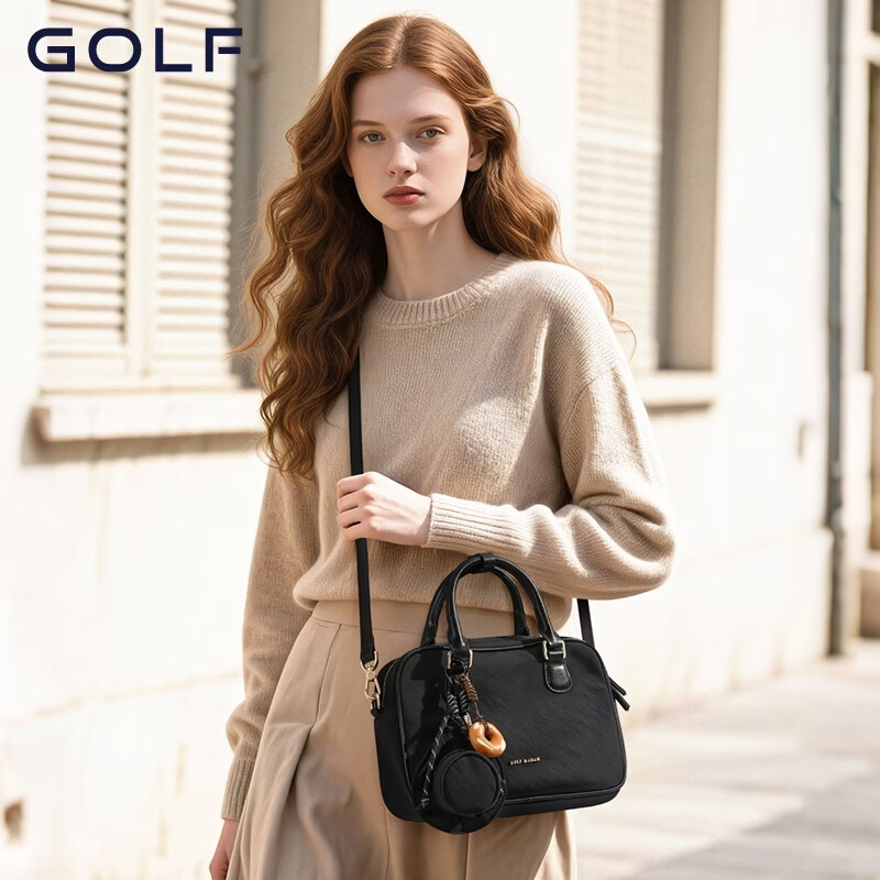 高尔夫(GOLF)时尚单肩包女士手提包斜挎包百搭手机包【Q】 款式6-优雅黑