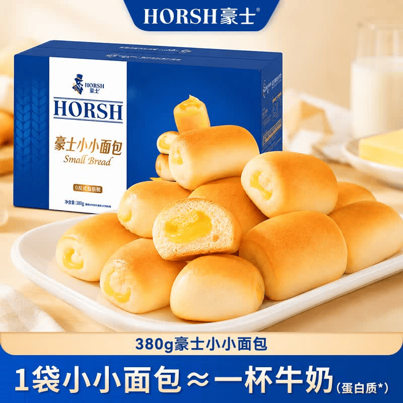 豪士小小面包380g 早餐面包夹心吐司蛋糕西式糕点休闲零食