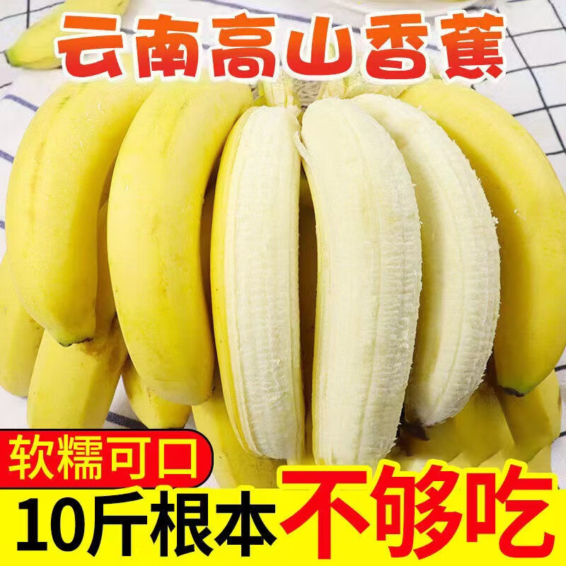 田良季高山香甜大香蕉芭蕉香焦生鲜时令应当季水果礼盒送礼品礼物圣诞