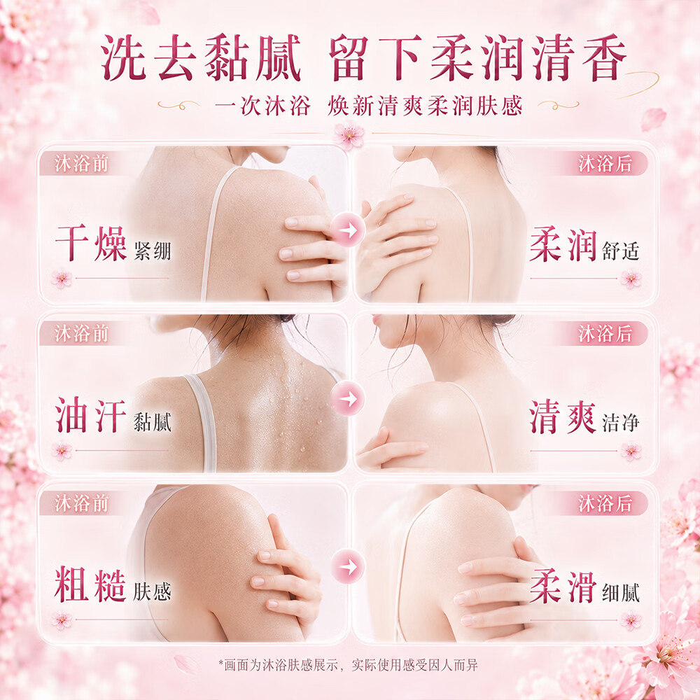 玛黎思樱花香氛沐浴露持久留香香水清洁洗澡补水保湿滋润男女水润沐浴露 樱花香氛沐浴露800ml×2瓶
