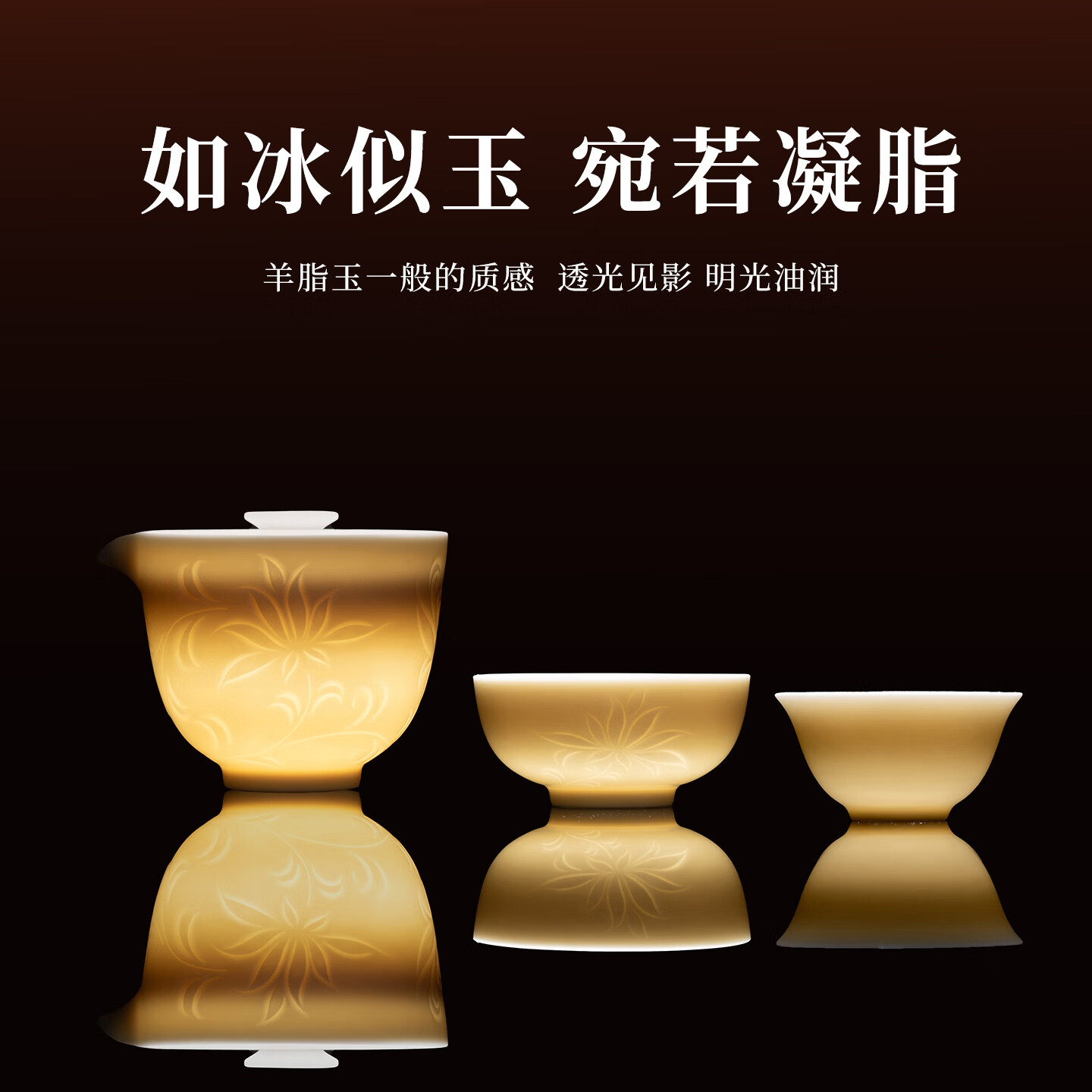 高大师户外茶具套装2026年新款旅行便携式露营泡茶茶具一整套 定瓷莲纹便携快客套装