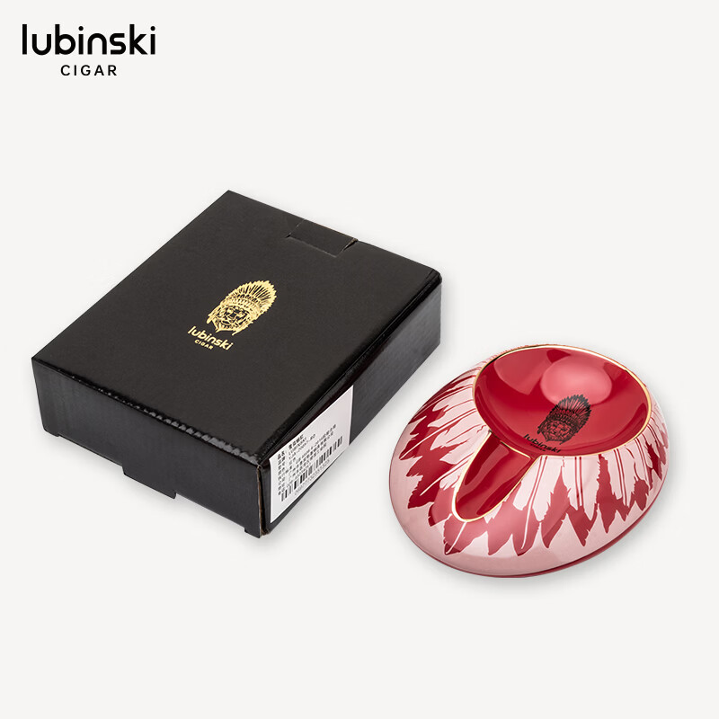COLIBRI烟具店LUBINSKI鲁宾斯基单人位陶瓷彩绘雪茄烟灰缸 绿色