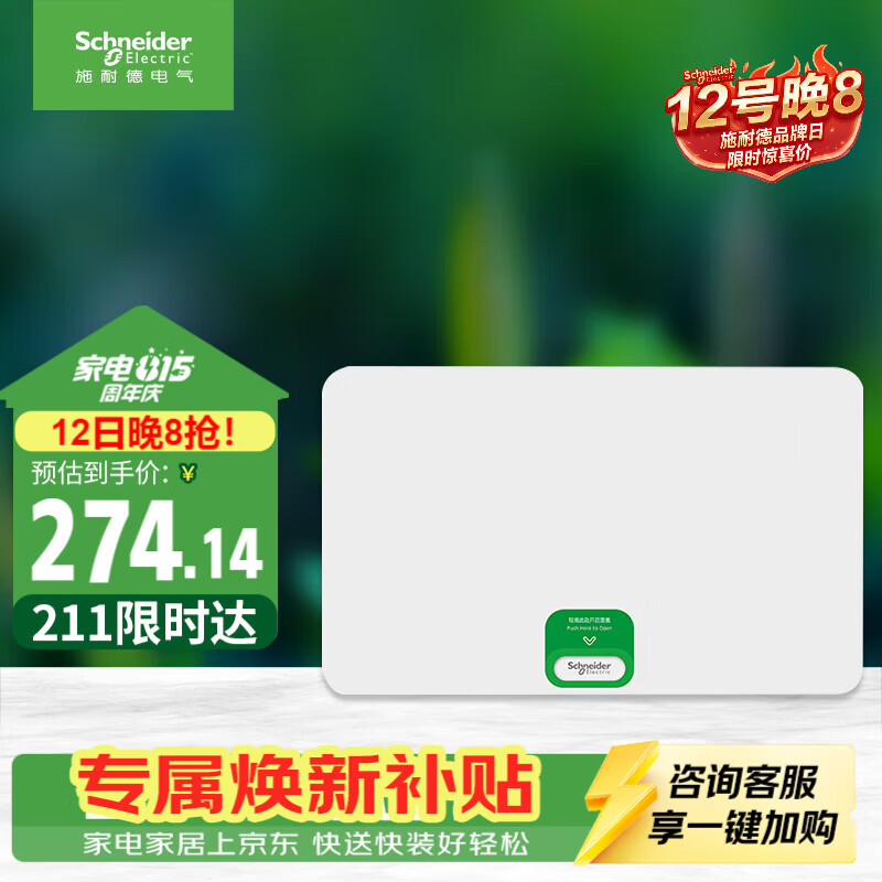 施耐德 配电箱空开强电箱18回路白色 家用暗装配线箱套装天朗系列TLA18B