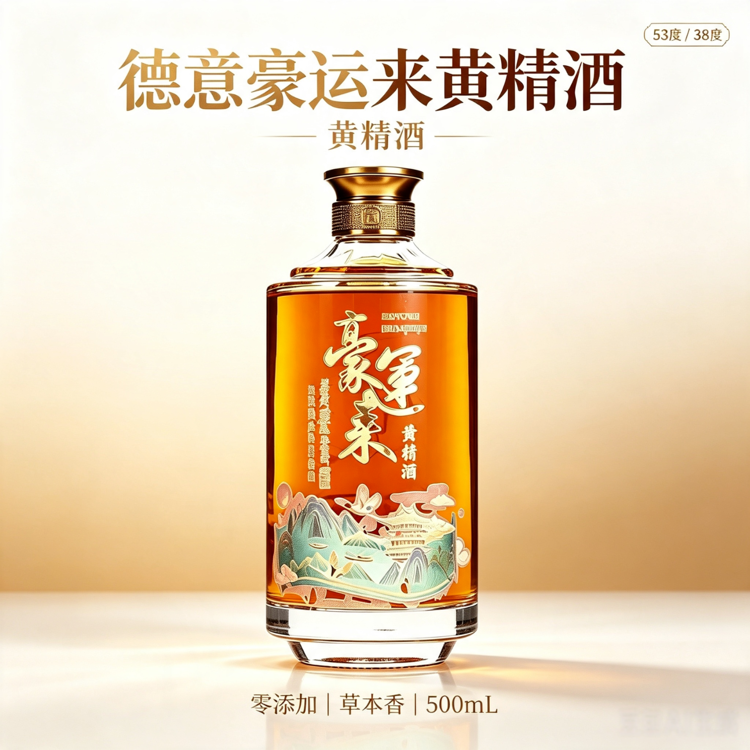德意豪运来黄精酒零添加38度500ml单瓶送礼长辈庆祝低度酒 38度 500mL 1瓶