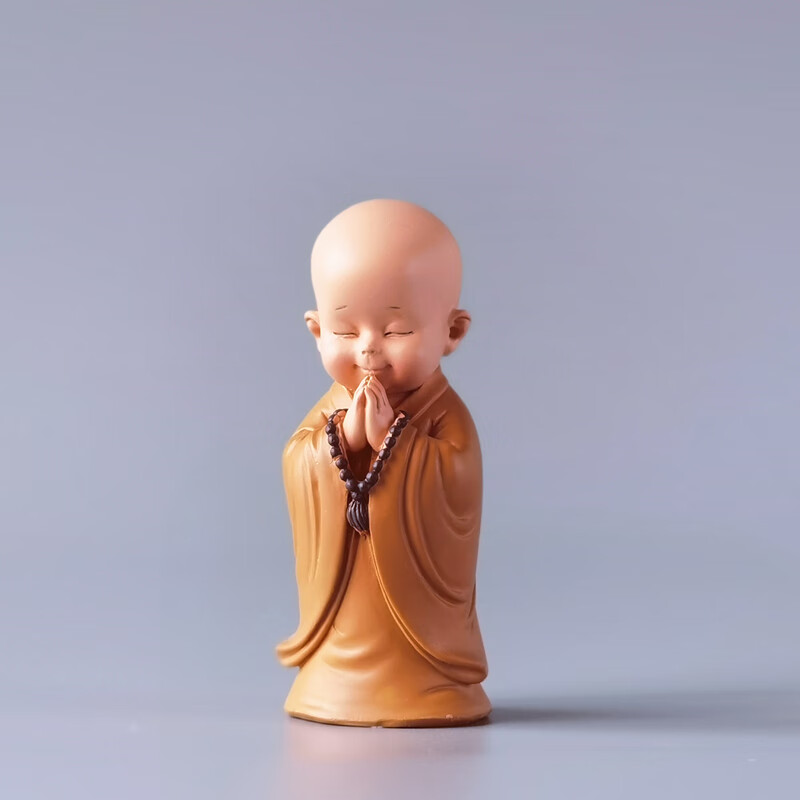 米炎创意智慧小和尚摆件佛系复古风禅意办公桌茶台桌面装饰品情绪稳定