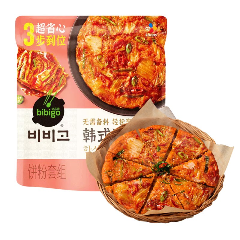 必品阁韩式泡菜饼粉组合煎饼粉包泡菜调味酱包半成品速食早餐方便速食