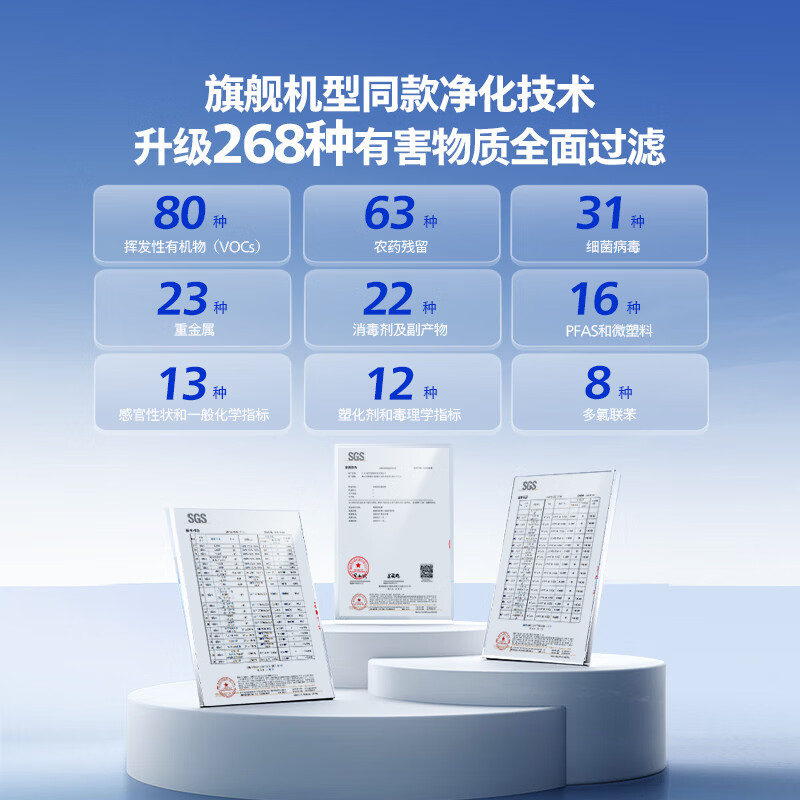 飞利浦(PHILIPS)厨下净水器流速王U29C常温款全时鲜矿净水机2000G流速家用厨下式净水器RO反渗透净矿一体机AUT7005 【U29C前置管线机三件套】AUT7005+AWP1925+ADD4824