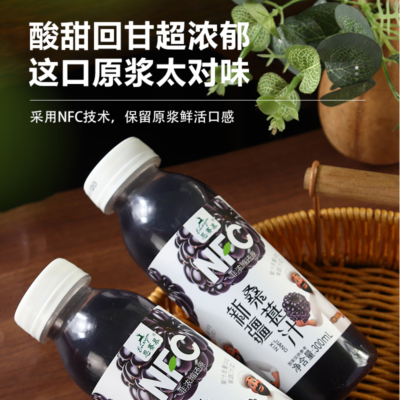 恩赛慕新疆桑葚汁nfc果汁网红饮料新疆特色纯桑葚汁原浆300ml*6瓶 6瓶装