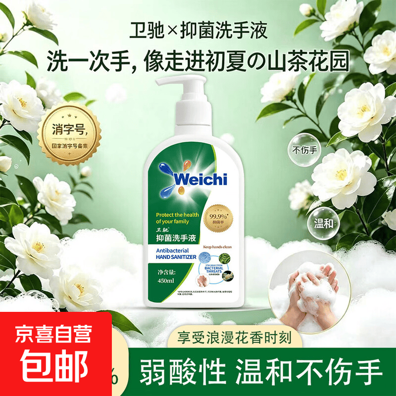 卫驰抑菌香氛洗手液倍护滋润保湿温和护手除菌持久留香母婴可用 450ml*1瓶【倍护滋润清洁】