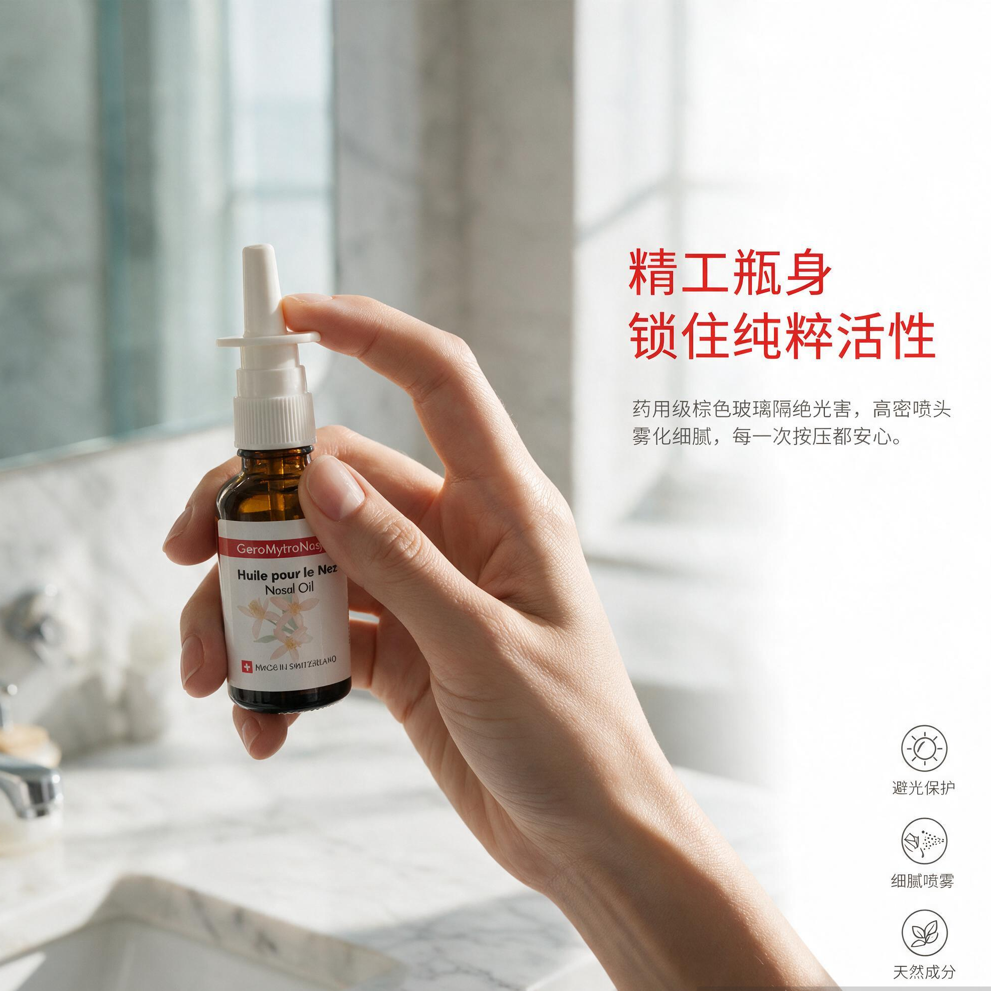 吉诺斯汀瑞士进口桃金娘油纯天然鼻腔喷剂 鼻炎鼻腔护理液鼻干鼻塞 瑞士原装进口 15ml