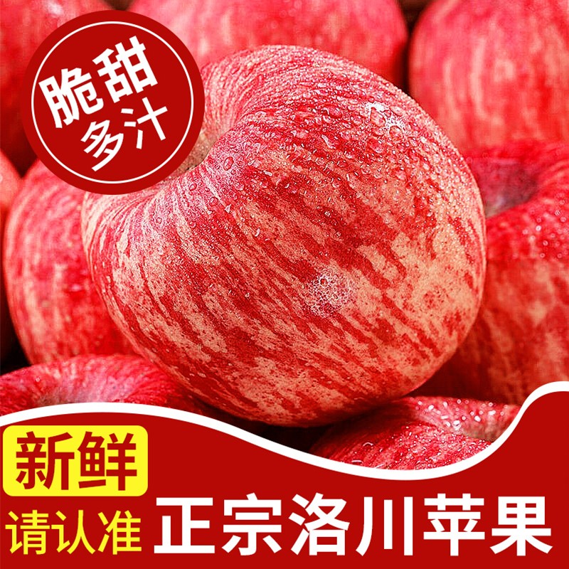 堡鲜生陕西洛川红富士苹果脆甜多汁时令新鲜孕妇水果生鲜苹果整箱 80-85mm带箱10斤（净重8.8斤）