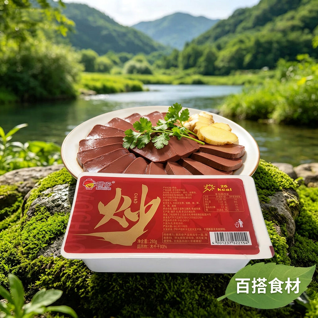 暖仔火锅鸭血新鲜鸭血豆腐鸭血粉丝汤炒鸭血鸭货食材 暖仔火锅鸭血嫩鸭血无腥味280g*20量贩商用