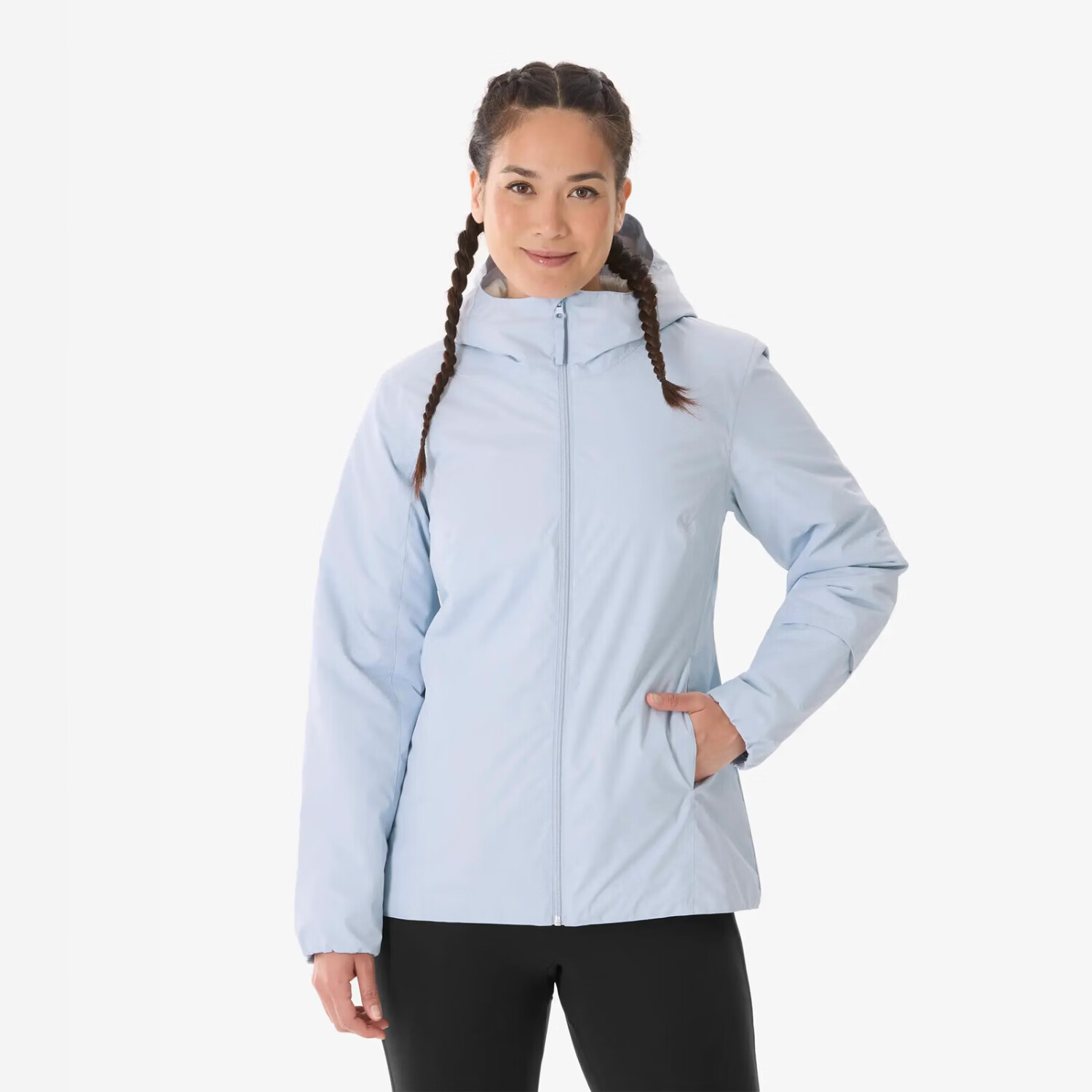 迪卡侬NH100 女士冬季徒步夹克适用温度 - 5℃  紫色 均码 M