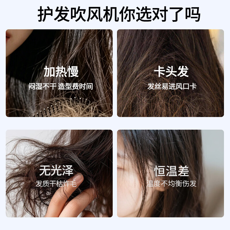 弗希米戴森徕芬吹风机同款型高速吹风机负离子不伤发 速干护发家用电吹风美的生活礼物热销款高品质+风嘴 晒单返现金红包【精品包装盒】多色氛围灯暮色灰