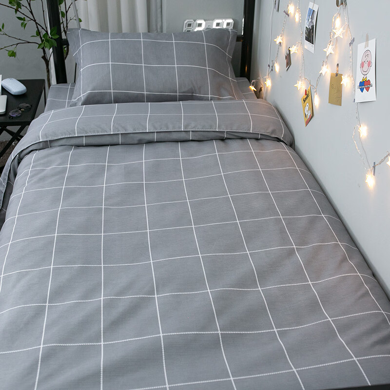 学生宿舍被套床单三件套简约上下铺单人夏季寝室网红款男生床上四 遐想-KSN 床单款 0.9m宿舍床三件套(被套++枕