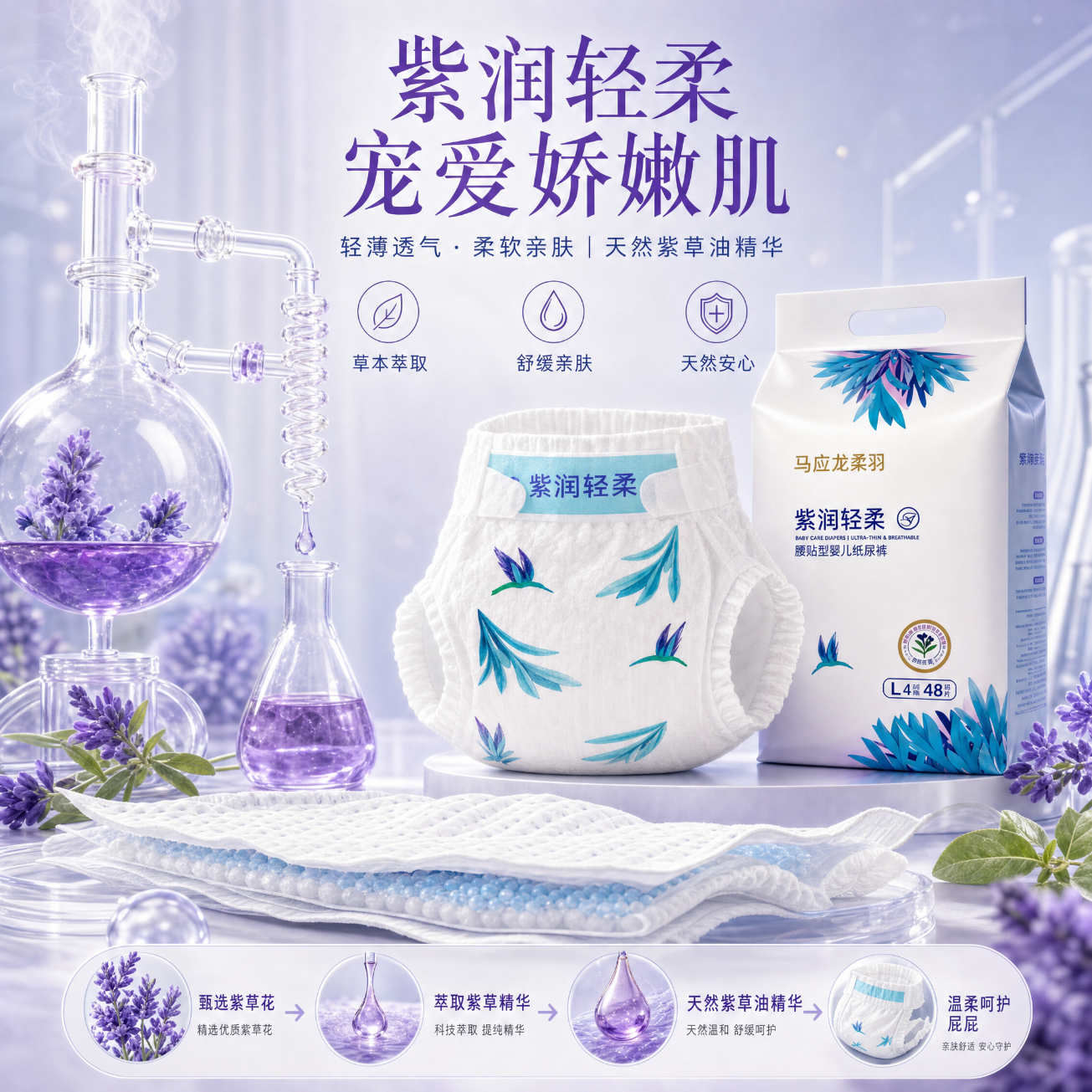 马应龙护理紫润轻柔轻薄双倍透气整夜干爽宝宝安睡拉拉裤【裤型】 4XL码 拉拉裤【3包】+独立单片装*3片