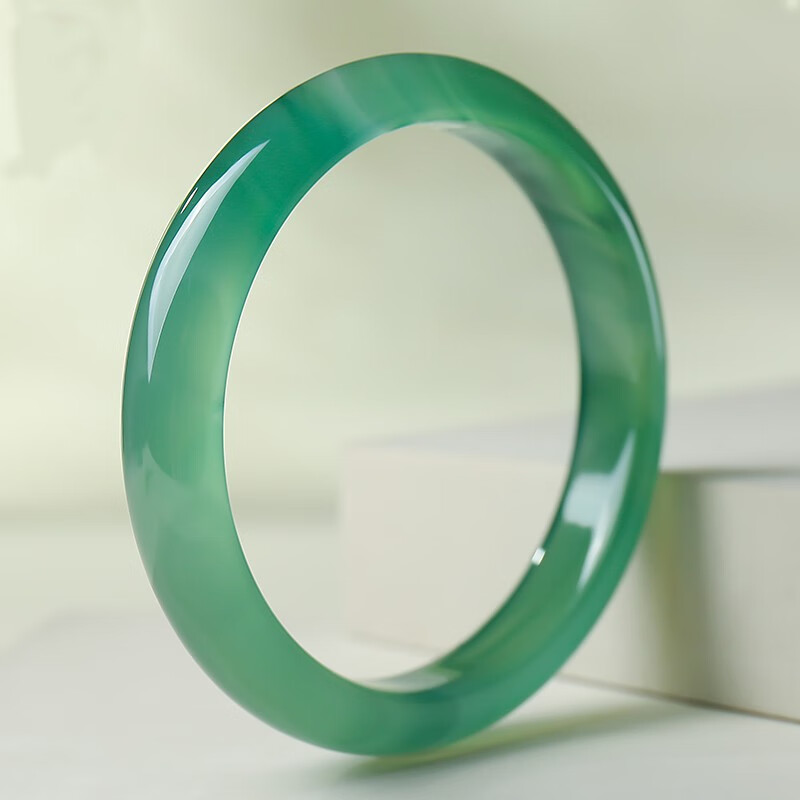 皇本玉髓手镯女款远山黛玉镯子玛瑙青绿多口径送女友送妈妈炫石为玉附