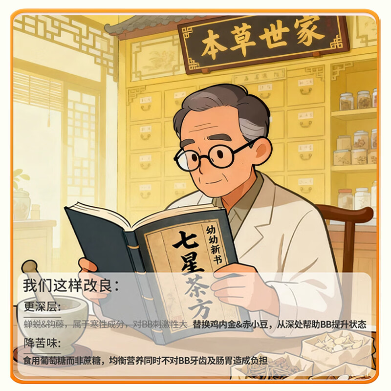 葫芦仔港版金装七星茶儿童小儿 温和舒缓 爱睡眠 吃饭香 清火宝 【爱睡觉】港版金装七星茶 7g*20袋 *3盒