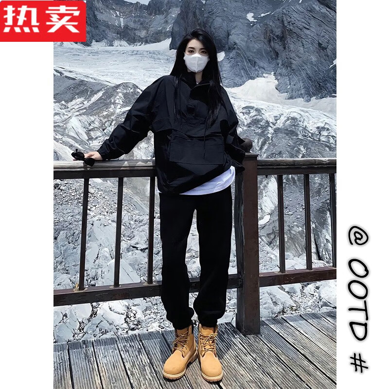 木兰旅冲锋衣搭配马丁靴的裤子女春秋束脚卫裤户外登山休闲运动裤冲锋