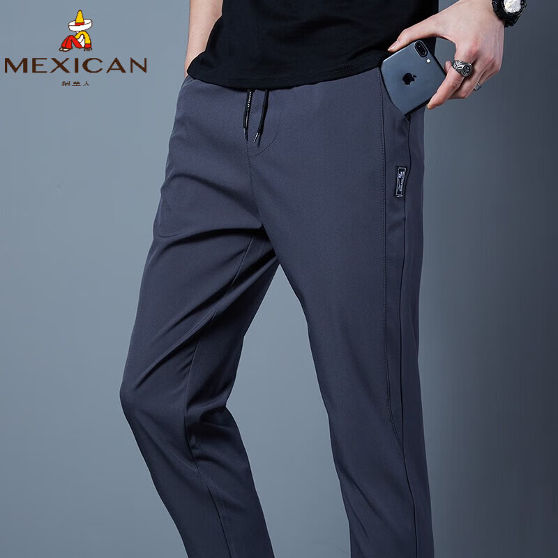 稻草人（mexican）男士春季新款直筒休闲裤J 8022 灰色 2XL