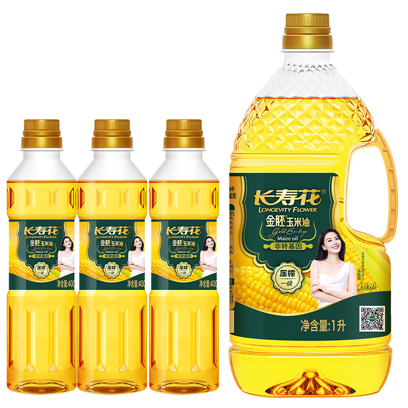 长寿花金胚玉米油1L*1瓶+金胚玉米油400ml*3瓶 23.4元 - 86线报