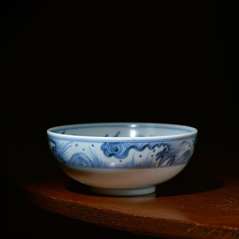 北野工坊景德镇手工茶具溯源拟古手绘仿古元青花茶杯陶瓷品茗杯龙纹