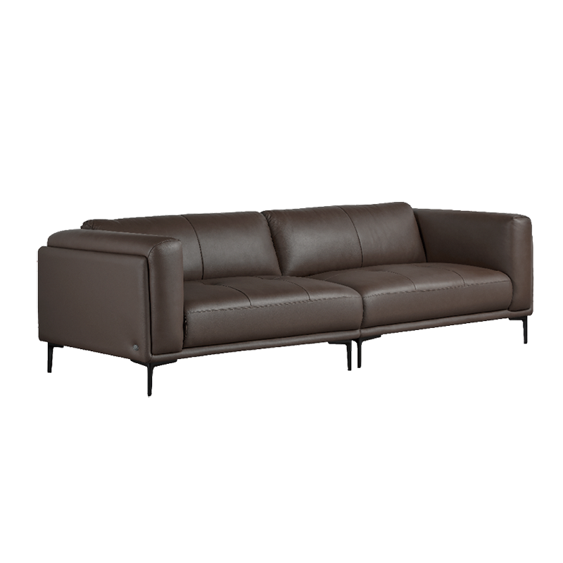 左右真皮沙发意式轻奢高端大气头层黄牛皮客厅沙发DZY5143 四人位2.46m【W2038可可色】