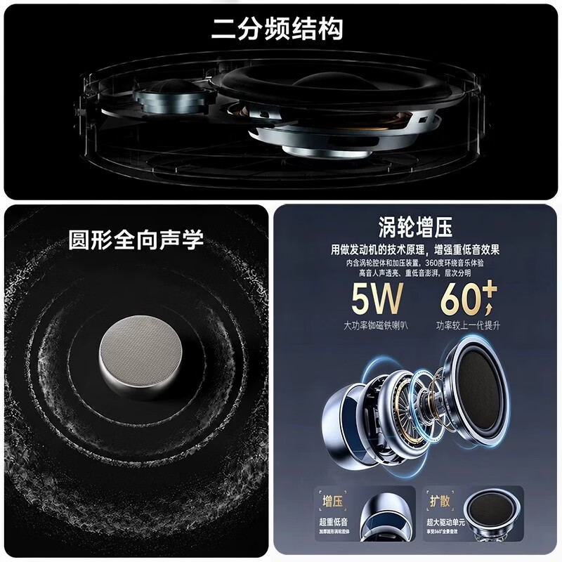 JAUQ便携金属小钢炮音响家用车载迷你音箱户外露营徒步骑行可插卡高清通话环绕音效送礼优选随身播放器 活力橙