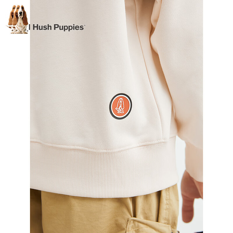 暇步士(Hush Puppies)童装男童卫衣秋季新款时尚圆领套头条纹卫衣男宝宝经典简约上衣 奶油色 160