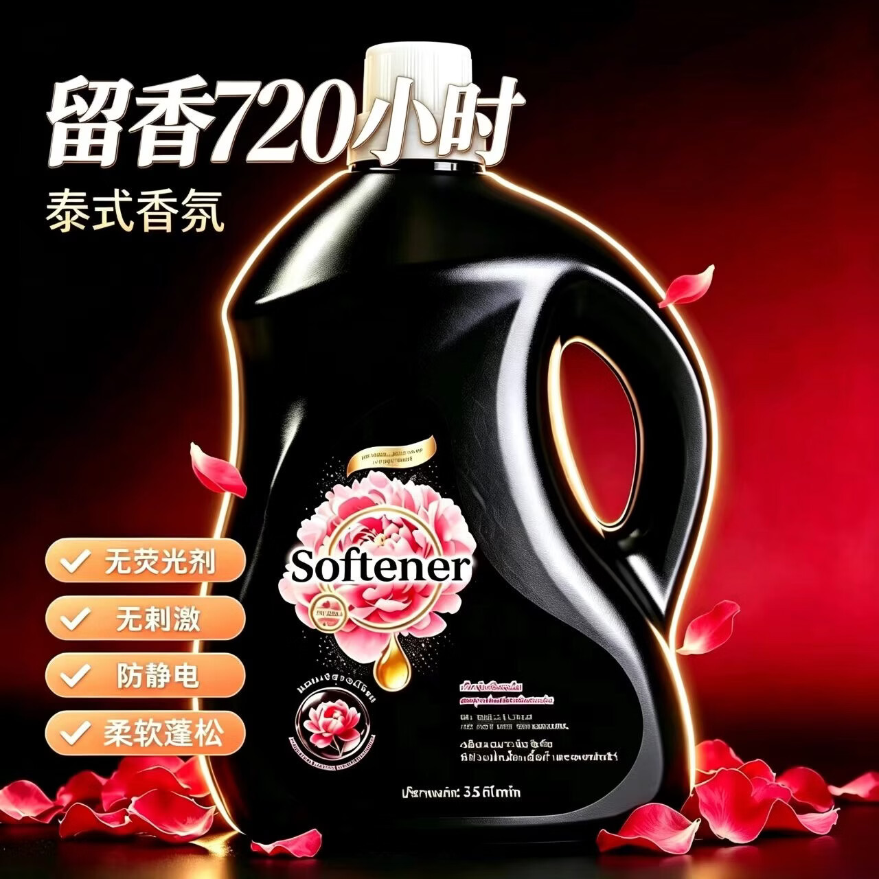 黑桃队长芍药香衣物柔顺剂正品3.5kg大桶家用留香柔软亲肤防静电护理液 芍药盛放【7斤】柔顺剂