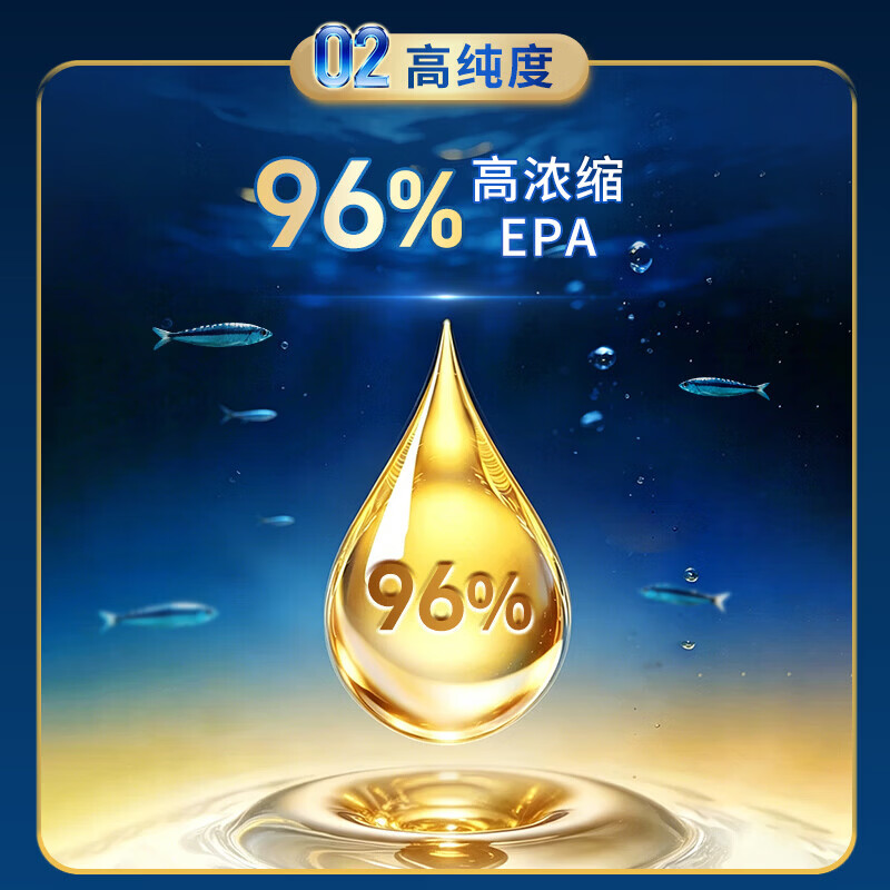 健安喜(GNC)鱼油软胶囊 96%含量 Omega3 深海鱼油DHA+EPA心脑血管维生素 96%高纯度 90粒*2盒 【秘鲁海域凤尾鱼】