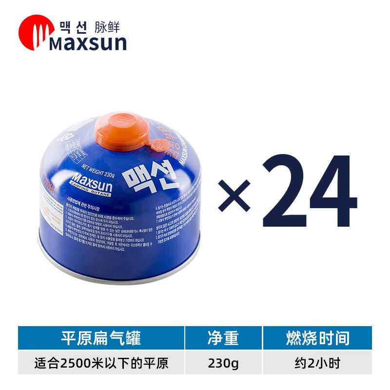 脉鲜(maxsun) 脉鲜户外扁气罐便携式户外高原高山野外野炊野营丁烷气
