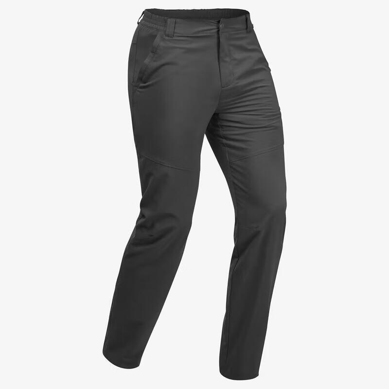 迪卡侬（DECATHLON）男士户外软壳裤防风保暖徒步登山长裤秋冬耐磨休闲裤 灰色 44 (L32)