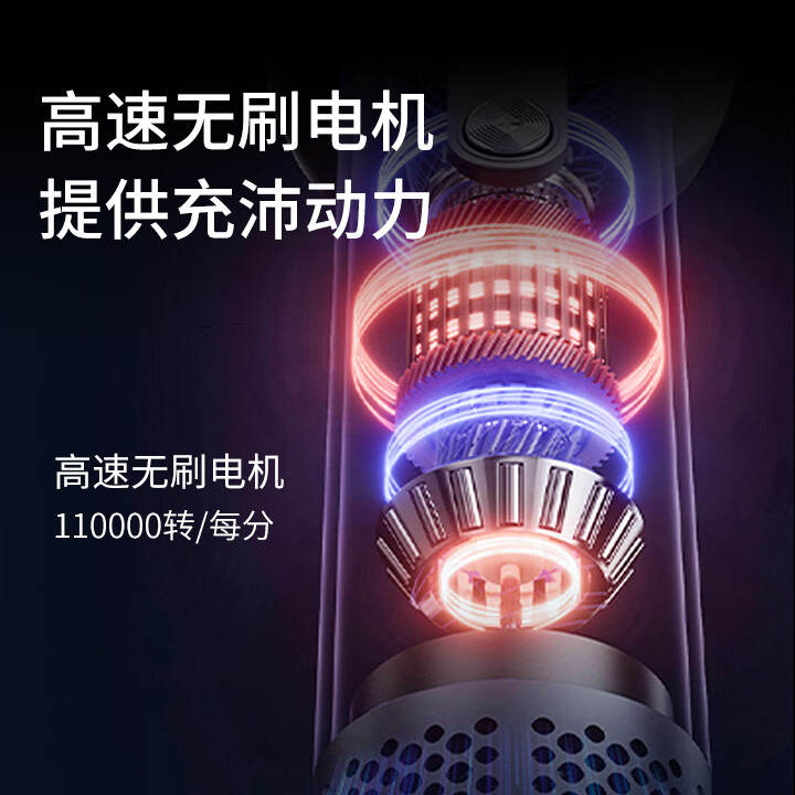 弗希米戴森徕芬吹风机同款型高速吹风机负离子不伤发 速干护发家用电吹风美的生活礼物热销款高品质+风嘴 晒单返现金红包【精品包装盒】多色氛围灯暮色灰