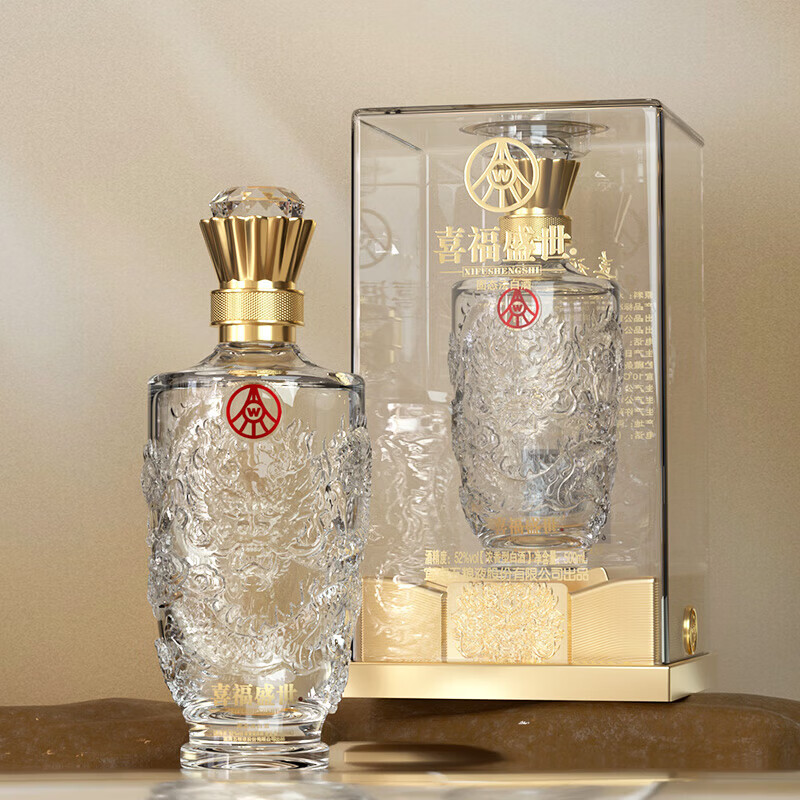 五粮浓香喜福盛世龙腾鸿运 浓香型白酒 52度500ml*2瓶送礼礼品 52度 500mL 6瓶 喜福盛世龙腾鸿运