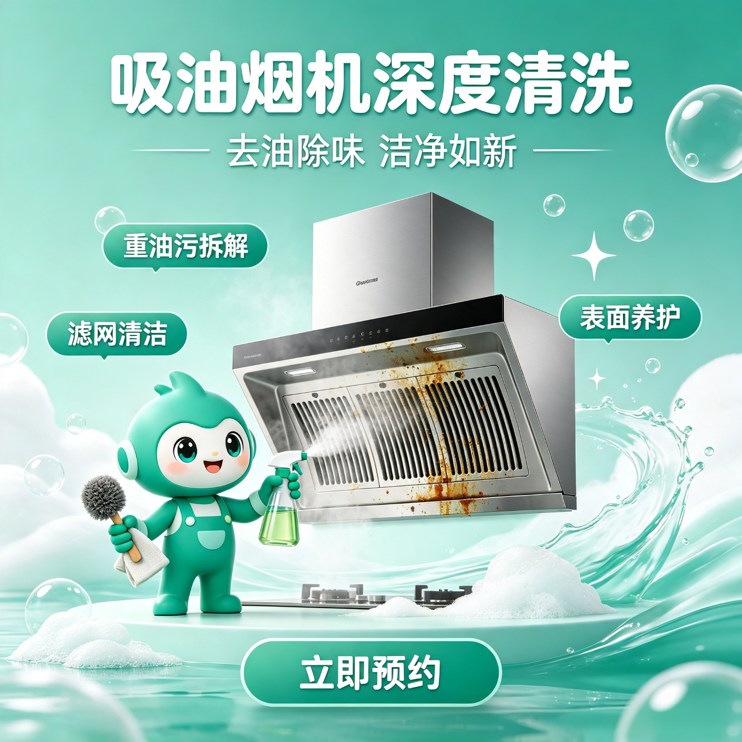 京东家电清洗 油烟机高温清洗 上门清洗油烟机 清洗顶吸油烟机 侧吸油烟机 集成灶全拆清洗 联系客服预约时间 顶吸式油烟机清洗1台 上海 1小时 1次
