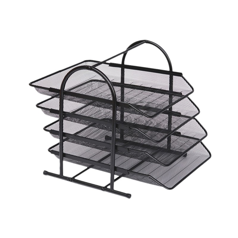 柯瑞柯林tsn02b金属铁网架a4文件资料杂志整理收纳储存架b款四层1个装