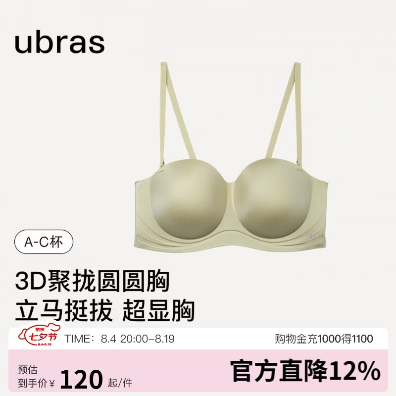 ubras七夕情人节礼物圆圆杯可脱带文胸 80元 - 线报酷