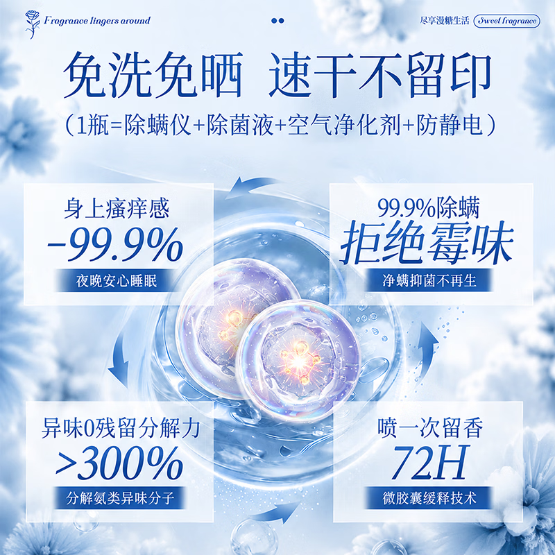 初蔓除螨喷雾床上用免洗免晒抑菌除螨去异味孕妇婴儿学生宿舍宠物可用 【超值套装】雪松除螨喷雾1000ml 【大型商超同售】除螨用品TOP第1名