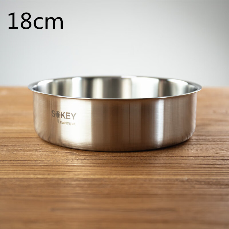 优凡优品 不锈钢大圆盘托盘蒸年糕鱼盘水果盘碟子20-24-28 单只18cm