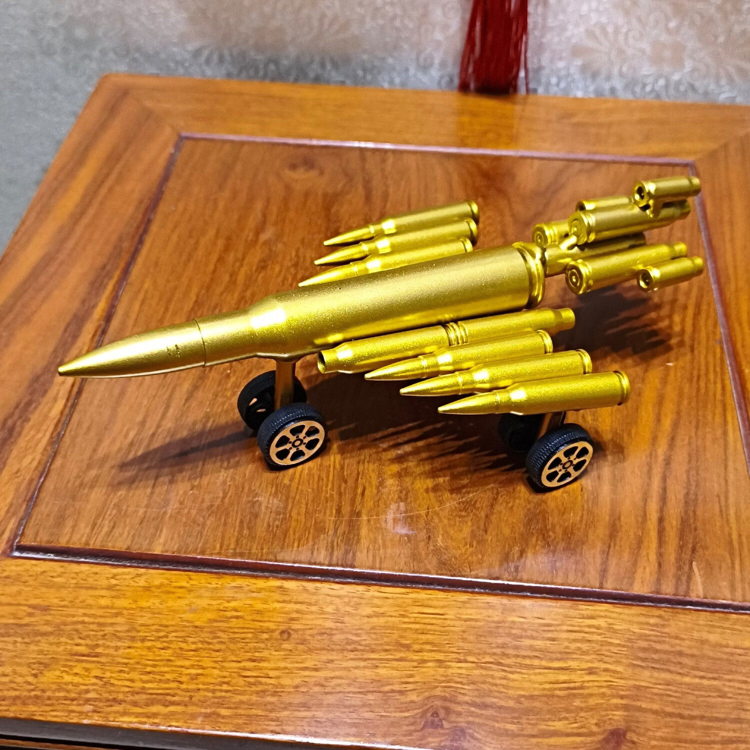合肥军戎弹壳F-15飞机模型工艺品办公室装饰旅游纪念礼品摆件 黄金色 20.6*11*7.5