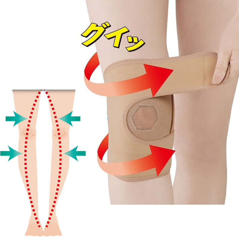 护膝纠正o型腿绑腿带内外八x型罗圈腿矫正器半月板保护 美腿护膝1只 m