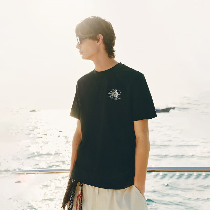 杰克·琼斯(JACK&JONES)夏季短袖男士T恤合集 226201104E40黑色 常规 XL (185)