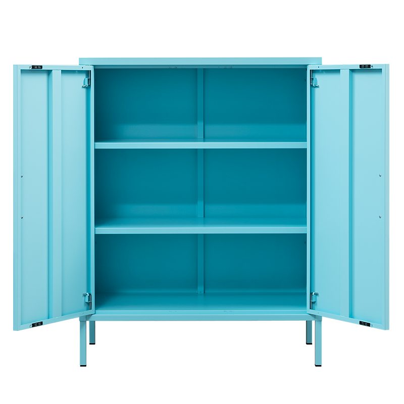 万祝阳台收纳柜简约现代储物柜餐边柜防晒家居茶水柜杂物柜子 恒天蓝 高1015*宽800*深400MM