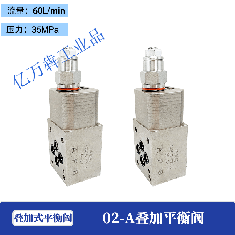 液压阀叠加式平衡阀6 10通径 叠加双平衡阀 02AB 03AB叠加阀 02-A口叠加式平衡阀(6通径)