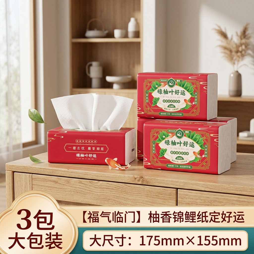 简约之家大包抽纸巾加厚面巾纸5层360张家用餐巾纸面巾纸 原生木浆纸巾 【经典优享试用】 5层 360张*3包