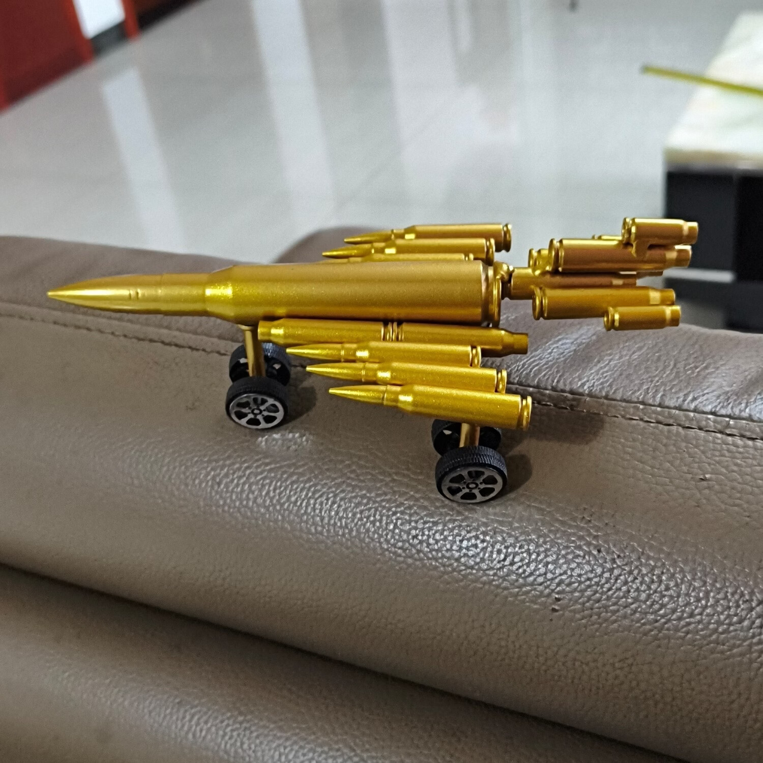 合肥军戎弹壳F-15飞机模型工艺品办公室装饰旅游纪念礼品摆件 黄金色 20.6*11*7.5
